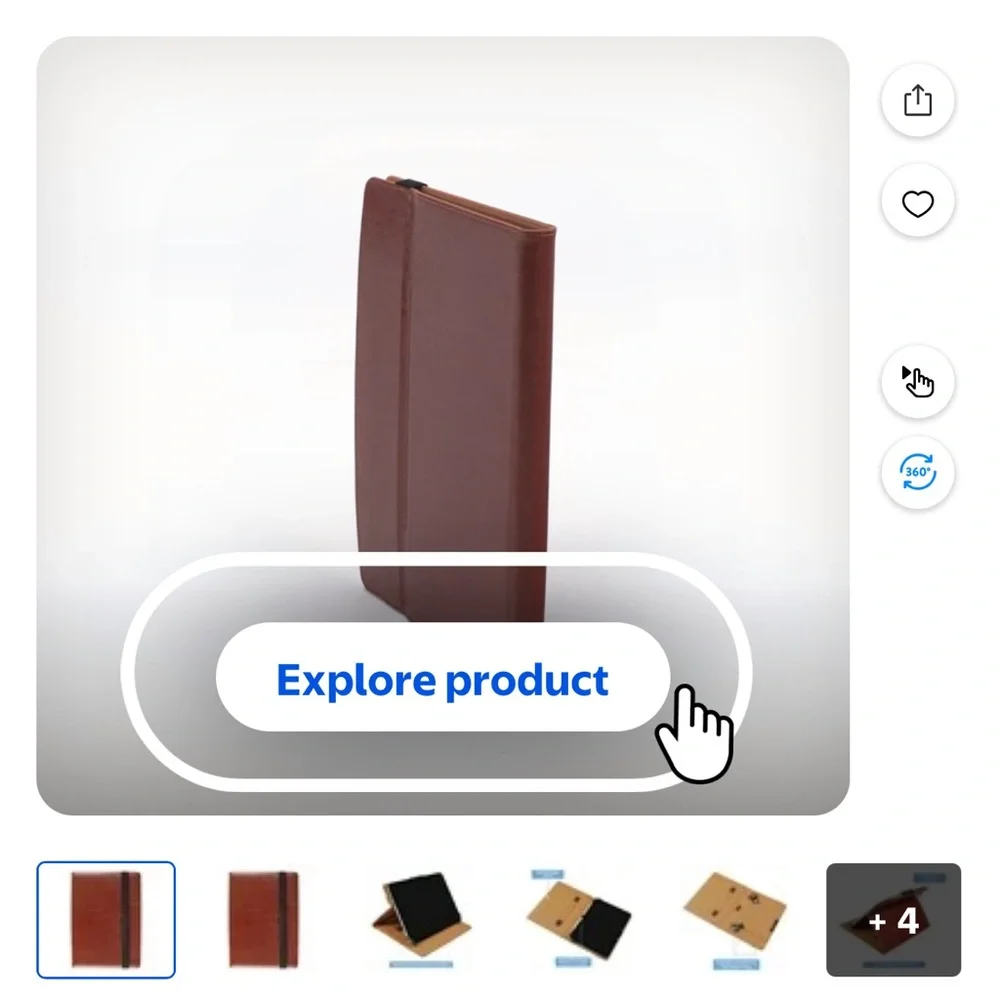Leather Folio Tablet Keyboard Case - Brown with Anker Ultra-compact Bluetooth KB